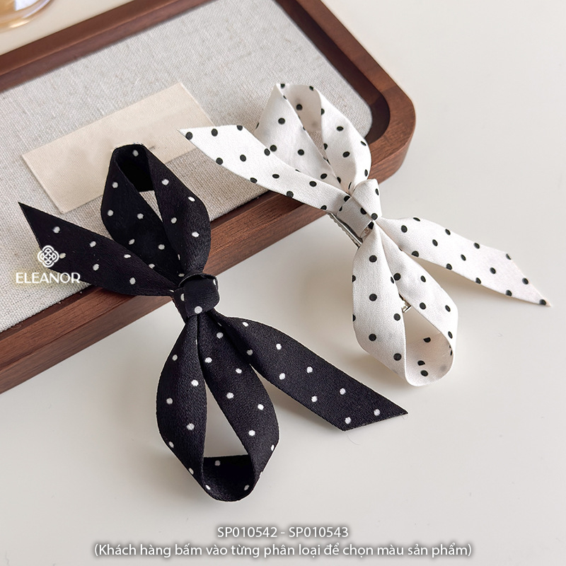 Kẹp tóc nữ Eleanor Accessories hình nơ chấm bi phụ kiện tóc kẹp tóc mái 10542