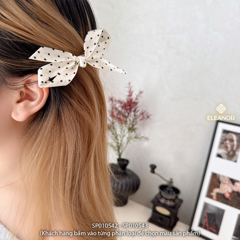 Kẹp tóc nữ Eleanor Accessories hình nơ chấm bi phụ kiện tóc kẹp tóc mái 10542