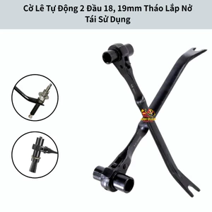 Cờ lê tự động 2 đầu 18-19mm dài 342mm chuyên tháo lắp nở tái sử dụng, đuôi xà beng