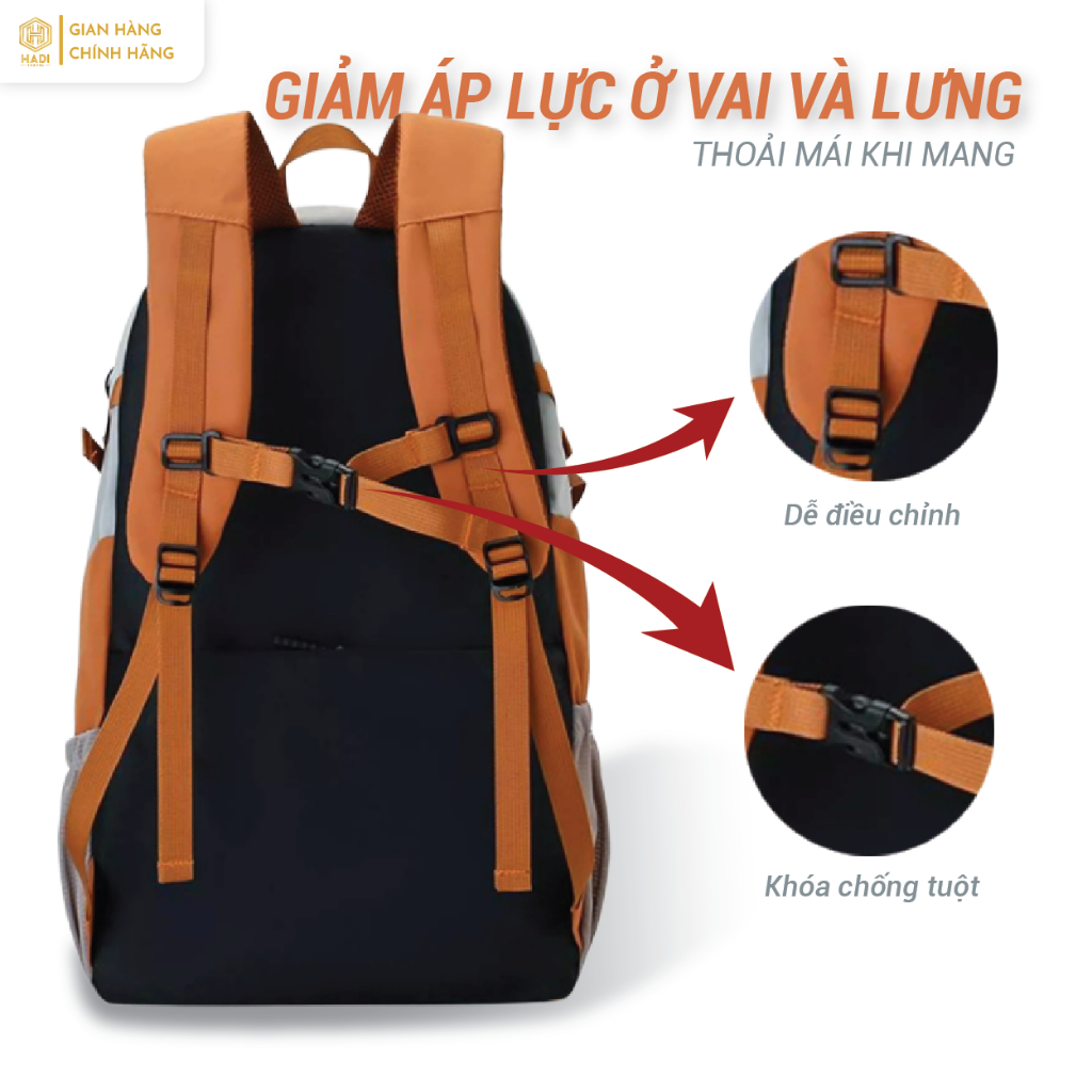 Balo du lịch siêu nhẹ nam nữ chống thấm nước, đeo êm vai, lý tưởng đi cắm trại leo núi dã ngoại B04