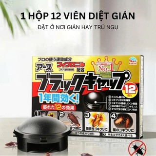 [HÀNG CHÍNH HÃNG] HỘP THUỐC DIỆT GIÁN 12 VIÊN NHẬT BẢN, THUỐC GIỆT GIÁN CỦA NHẬT BARRACKS CAP HỘP 12 VIÊN MÃ TL56589