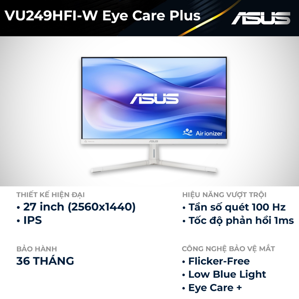 Màn Hình ASUS VU249HFI-W - Eye Care Plus Monitor | 24 inch IPS FHD Low ...