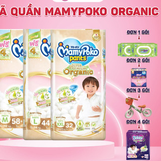 (Combo 2B- tặng quà)Tã quần MamyPoko Organic M58 L48 XL38 XXL32 - Bỉm Mamypoko Nhập Khẩu Từ Thái Lan - Thanh Ngân Store