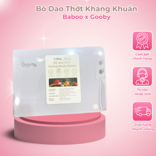 Bộ Dao Thớt Kháng Khuẩn Baboo x Gooby Đa Năng, Chống Tràn, Chống Trượt, Có Rãnh Mài Gừng Tỏi