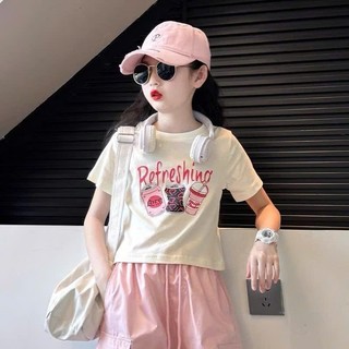 [B&G] Sét bộ Áo thun in hình Quần cargo hồng trendy cá tính dễ thương cho bé gái từ 10-45kg