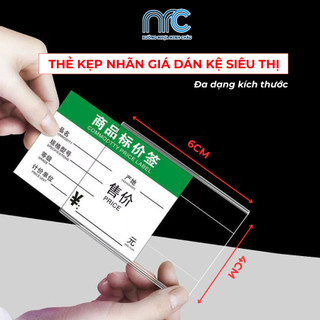 THẺ KẸP NHÃN GIÁ, Kẹp nhãn giá mica trong suốt ghi thông tin, bảng giá dán kệ tiện dụng