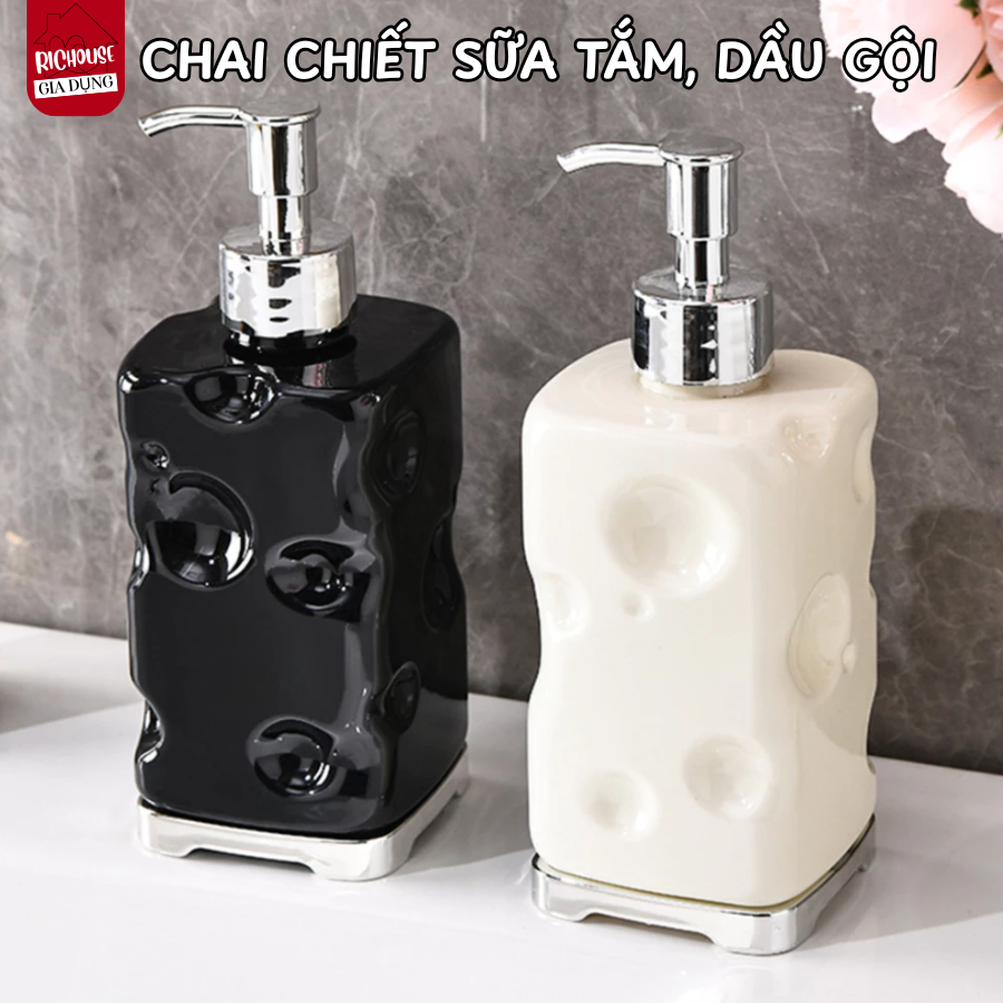 Chai Chiết Dầu Gội, Sữa Tắm Sang Trọng Trong Khách Sạn, Homestay, Lọ Chiết Xà Phòng Nhấn