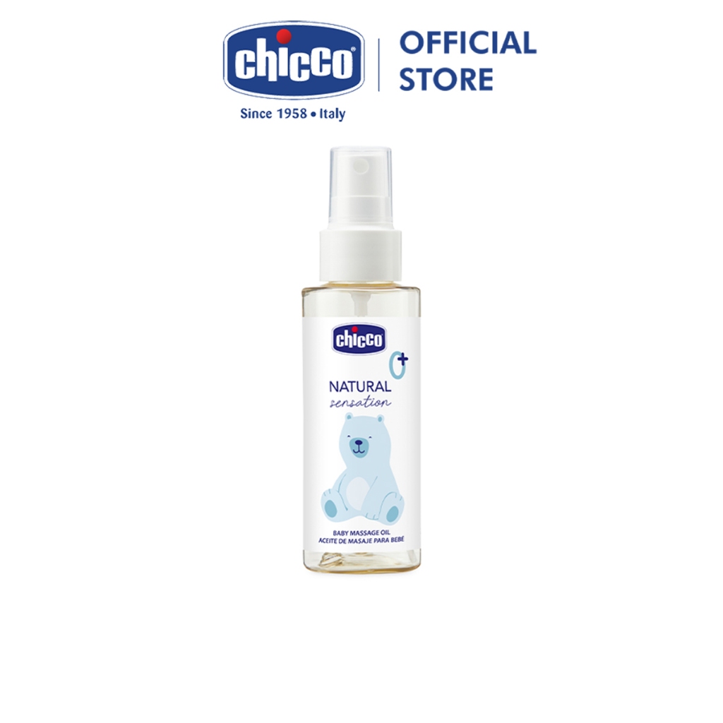 Dầu mát-xa cấp ẩm và hỗ trợ đàn hồi da  Chicco Natural Sensation 0M+ 100ml