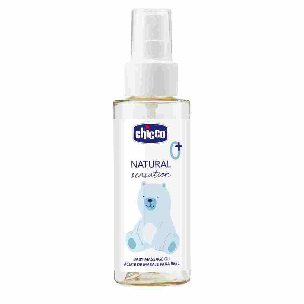 Dầu mát-xa cấp ẩm và hỗ trợ đàn hồi da  Chicco Natural Sensation 0M+ 100ml