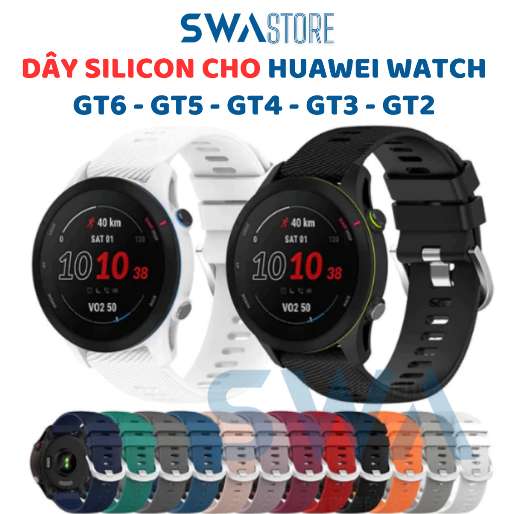 Dây Cao Su Silicon Dùng Cho Huawei Watch GT6 GT5 GT4 41/46mm GT3 GT2 42/46mm Pro SWA - DS07