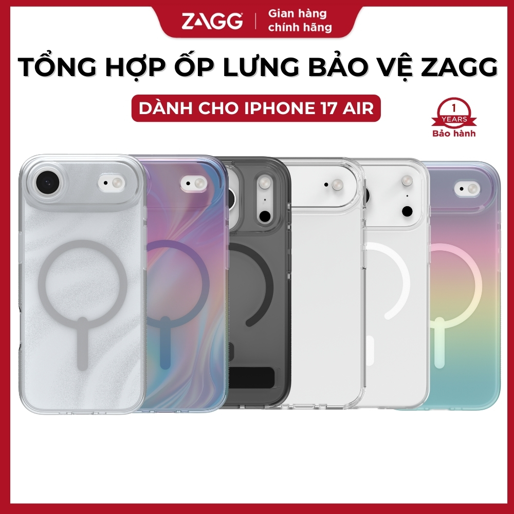 [iPhone Air] Ốp lưng chống sốc ZAGG làm bằng Graphene, sạc không dây và MagSafe, hạn chế vân tay, bảo hành 1 năm 1 đổi 1