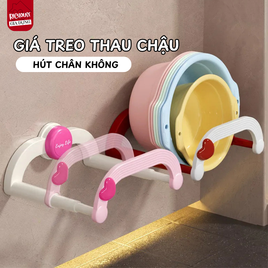 Giá Treo Chậu Dán Tường Nhà Tắm, Điều Chỉnh Được Độ Rộng Thông Minh