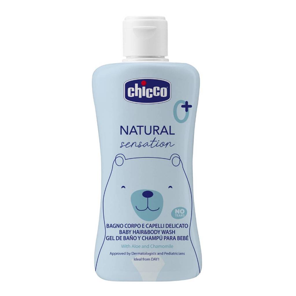 Sữa tắm gội chiết xuất Lô hội & Cúc la mã  Chicco Natural Sensation 0M+ 200ml