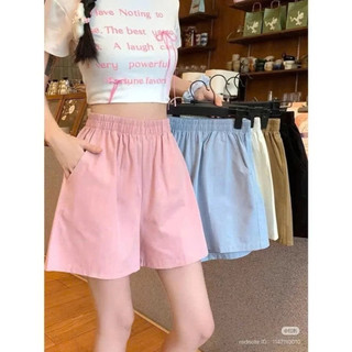 Quần Short Nữ ELEGANTE Chất Liệu Vải Đũi Cạp Chun Thoáng Mát Phong Cách Thể Thao, Không Phai , Không Xù Vải.