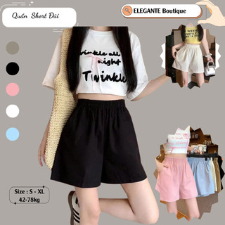 Quần Short Nữ ELEGANTE Chất Liệu Vải Đũi Cạp Chun Thoáng Mát Phong Cách Thể Thao, Không Phai , Không Xù Vải.
