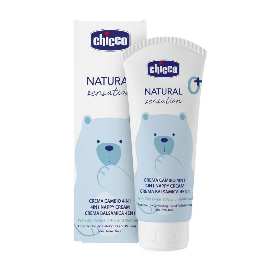 Kem hăm 4in1 chứa Kẽm Oxide và Panthenol  Chicco Natural Sensation 0M+ 100ml