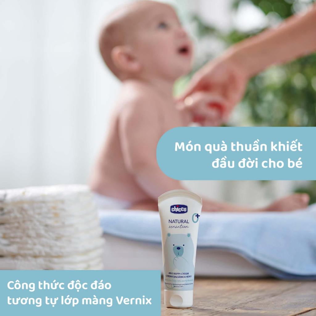 Kem hăm 4in1 chứa Kẽm Oxide và Panthenol  Chicco Natural Sensation 0M+ 100ml