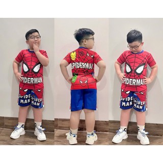 Đồ bộ thun lạnh ann kids bé trai in 3D hoạt hình có hình tung tung tung sahur, người nhện, roblox