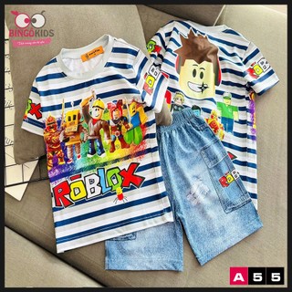 Đồ bộ thun lạnh ann kids bé trai in 3D hoạt hình có hình tung tung tung sahur, người nhện, roblox