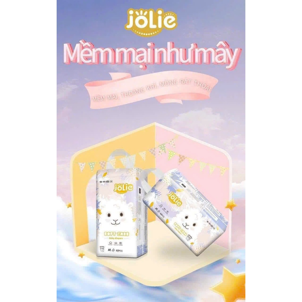 Bỉm Jolie 100 miếng đủ size M L XL XXL XXXL 4XL – Tã quần/tã dán siêu mềm mại, thấm hút vượt trội