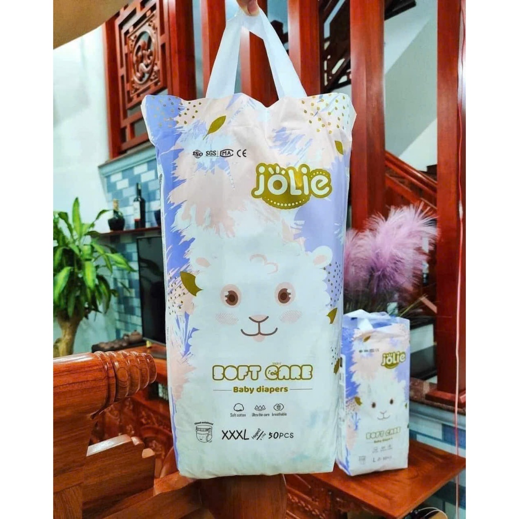 Bỉm Jolie 100 miếng đủ size M L XL XXL XXXL 4XL – Tã quần/tã dán siêu mềm mại, thấm hút vượt trội