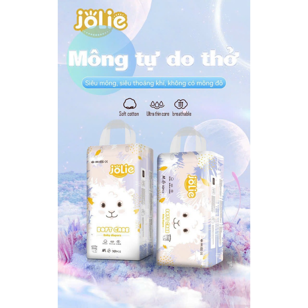 Bỉm Jolie 100 miếng đủ size M L XL XXL XXXL 4XL – Tã quần/tã dán siêu mềm mại, thấm hút vượt trội