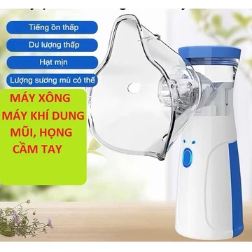 Máy khí dung, máy xông mũi họng cầm tay. xông được muối ưu trương, muối 0,9 ( nhỏ gọn , êm ái, phun mạnh )