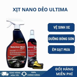 Chai Xịt Nano Dẻo Ultima Chính Hãng Dùng Vệ Sinh Kính, Xe Ô Tô Không Cần Dùng Nước, Phủ Bóng Sau Khi Vệ Sinh - 650ml