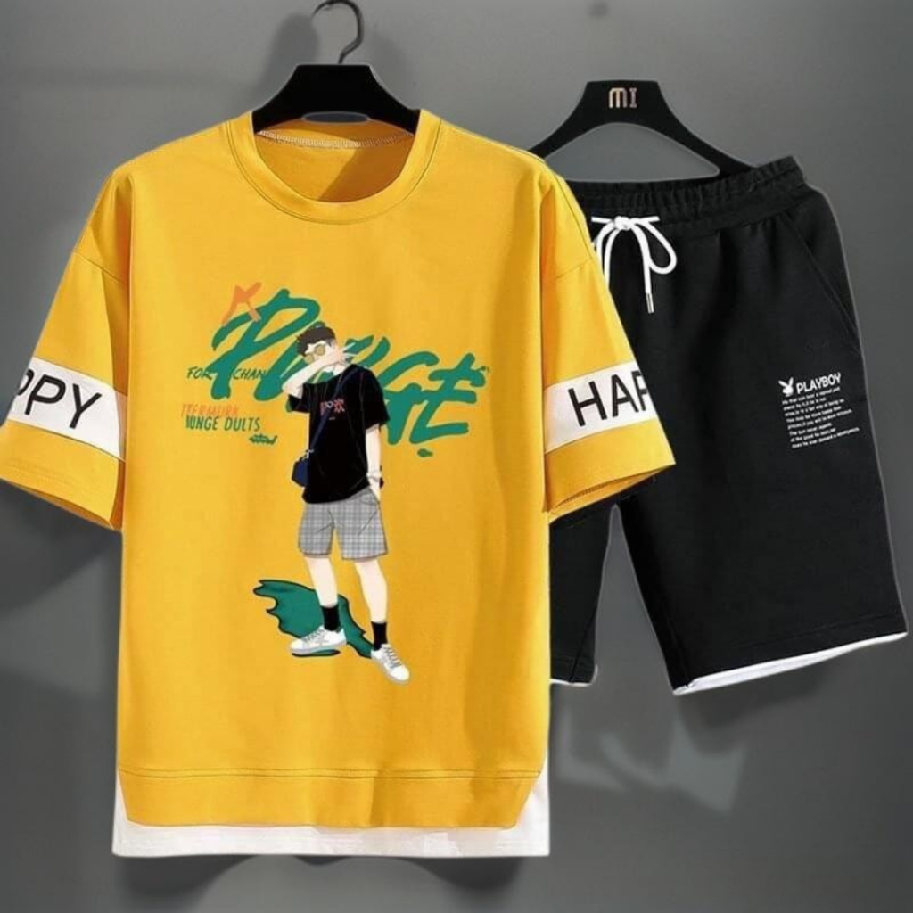 Bộ quần áo nam Vân Nổi HAPPY, thoáng mát, bộ đồ nam mặc nhà đi chơi thể thai tập gym 2026 K1