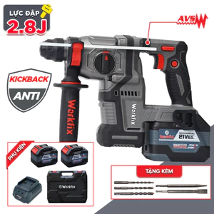 Máy Khoan Bê Tông Pin 13MM Workfix WF-RH2203PRO Không Chổi Than Máy Khoan Điện Cầm Tay Chuyên Nghiệp