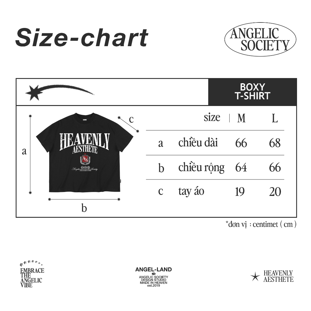 Áo thun form Boxy HEAVENLY AESTHETE RETRO Màu ĐEN Angelic Society chính hãng | BigBuy360 - bigbuy360.vn