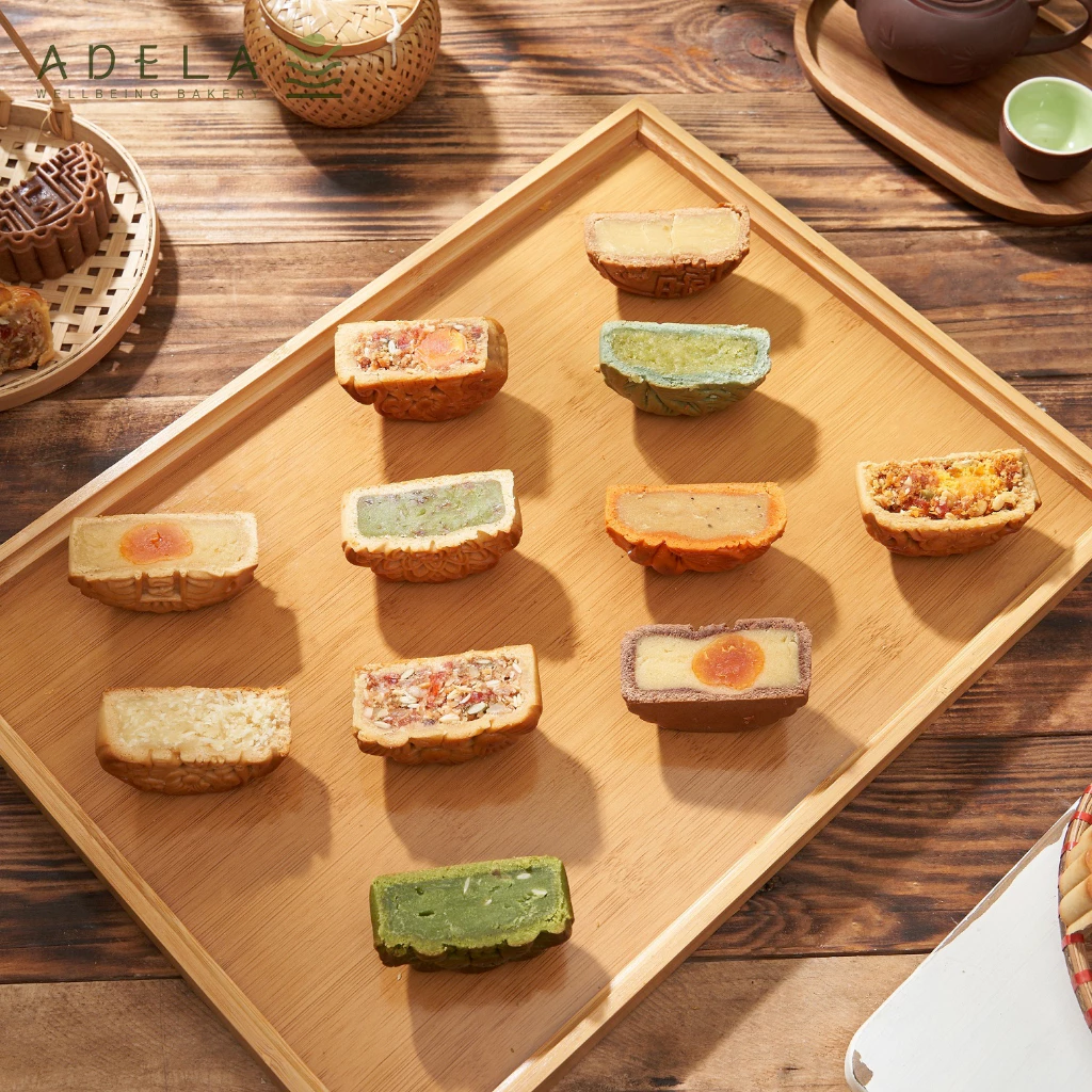 Bánh Trung Thu Nguyệt Hoa Khai Phúc – Hộp Quà Trung Thu Cao Cấp Adela Healthy Mooncake, mix ngẫu nhiên