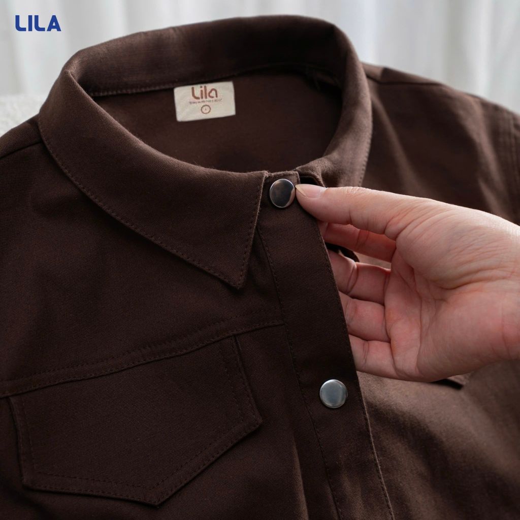 [HOẢ TỐC HN] Áo khoác kaki cổ bẻ cúc kim loại LiLa jacket form crop lửng unisex kiểu basic trẻ trung - áo khoác thu đông