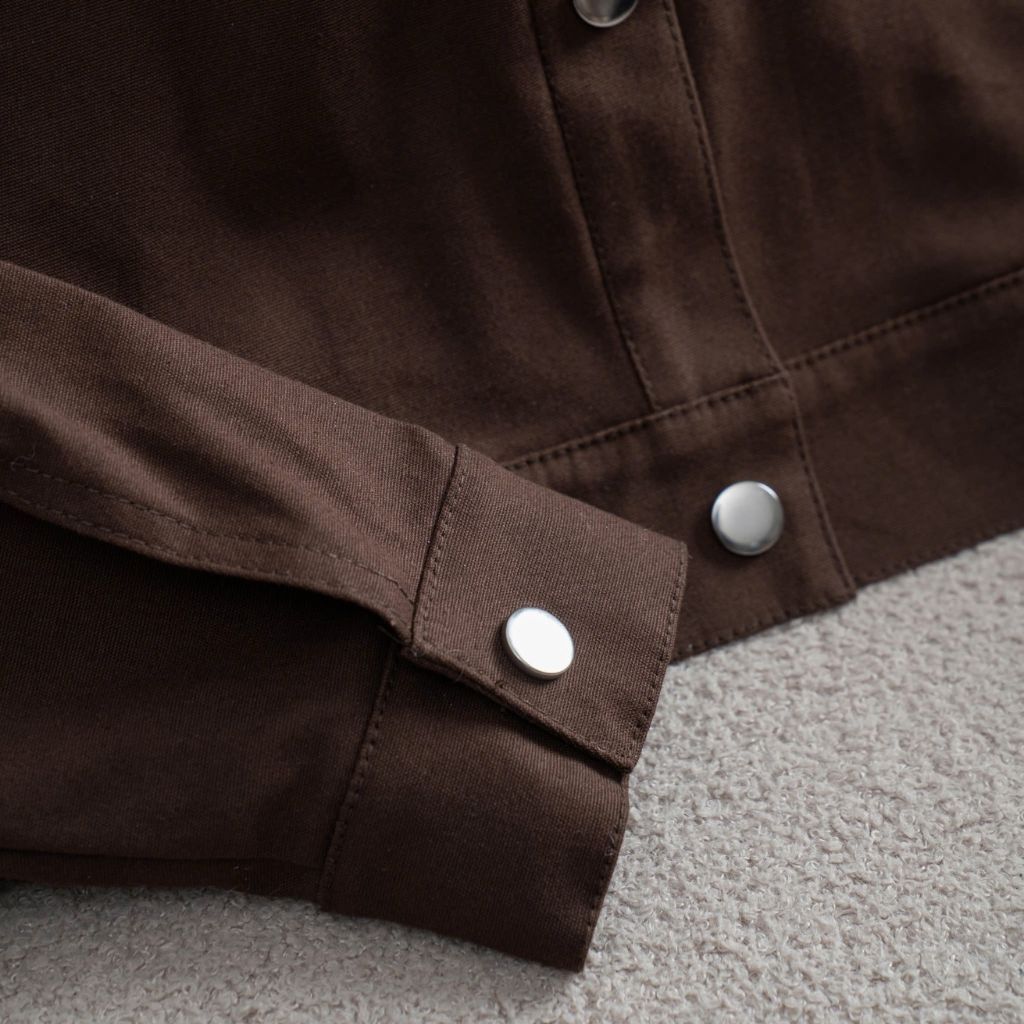 [HOẢ TỐC HN] Áo khoác kaki cổ bẻ cúc kim loại LiLa jacket form crop lửng unisex kiểu basic trẻ trung - áo khoác thu đông