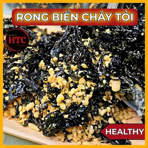 Rong biển ăn liền cháy tỏi thơm ngon bổ dưỡng, rong biển sấy trộn cơm đồ ăn vặt healthy, HTC Food