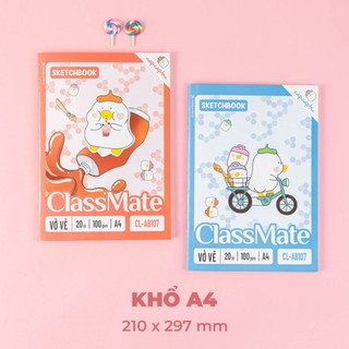 Sổ Vẽ 100GSM A4 Giấy Dày Mịn Hạn Chế Lem An Toàn Tập Tô Màu Cho Bé AB107