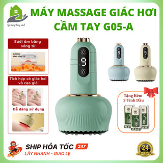 Máy Massage Giác Hơi Cạo Gió Cầm Tay G05-A Giúp Lưu Thông Máu, An Toàn, Tặng Kèm 3 Chai Tinh Dầu