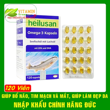 Viên uống dầu cá Omega 3 Heilusan Kapseln giúp Bổ não, bổ mắt, bổ tim mạch| Nhập khẩu chính hãng Đức