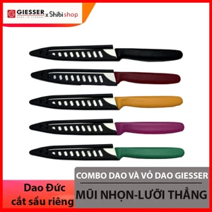 Combo dao giesser mũi nhọn lưỡi thẳng và vỏ bọc lưỡi dao giesser, thép đức, sắc bén, giữ cạnh tốt