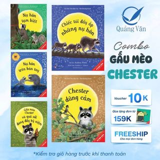Combo Sách Song Ngữ Kinh Điển Nụ Hôn Trên Bàn Tay , Trọn Bộ Gấu Mèo Chester Dễ Thương
