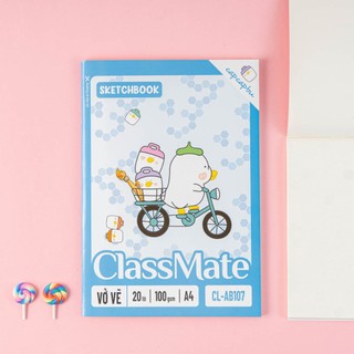 [New] Vở Vẽ Mỹ Thuật A4 20 Tờ CLASSMATE, Vở Vẽ Ghim Gáy Giấy 100gsm Phù Hợp Cho Bé Học Vẽ, Tô Màu CL-AB107