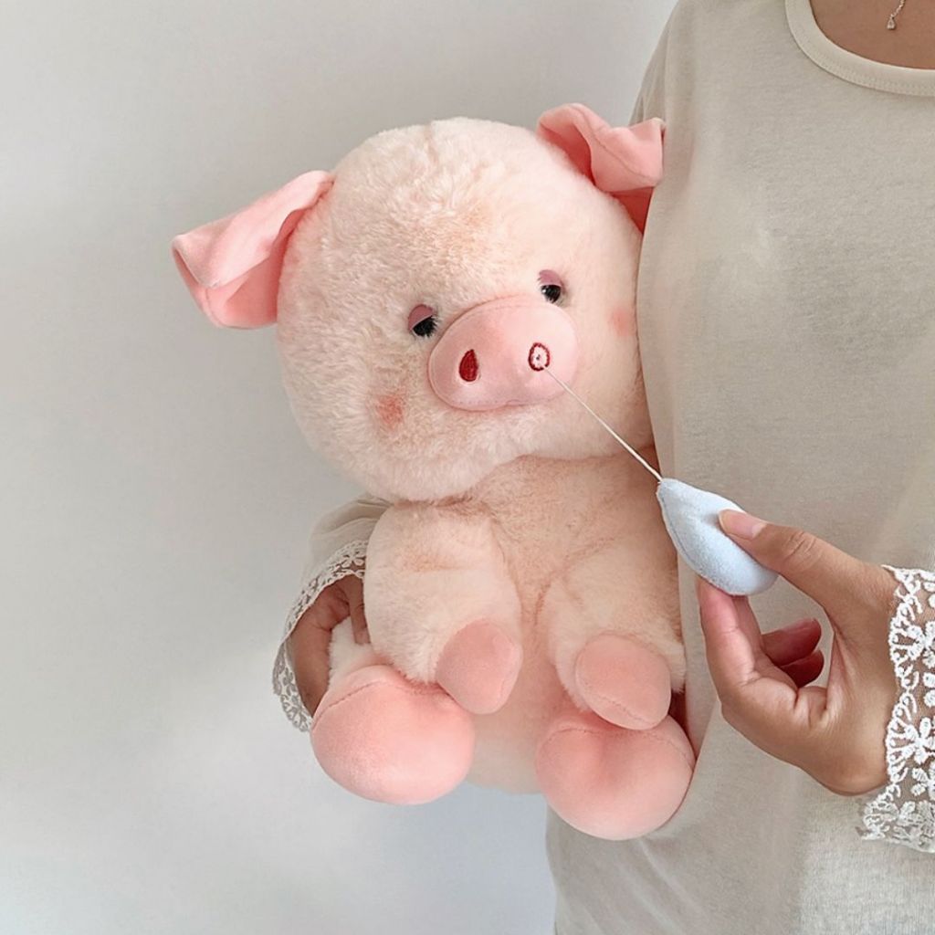 [ RÚT CHẬM ] Gấu bông heo hồng chảy nước mũi dễ thương, Thú nhồi bông lợn hồng chất liệu lông thỏ mềm mại