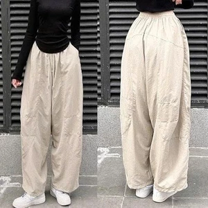 Quần Parachute Harem Dáng Thụng Vintage, Quần Dài Vải gió nhăn Cao Cấp Bigsize 90kg