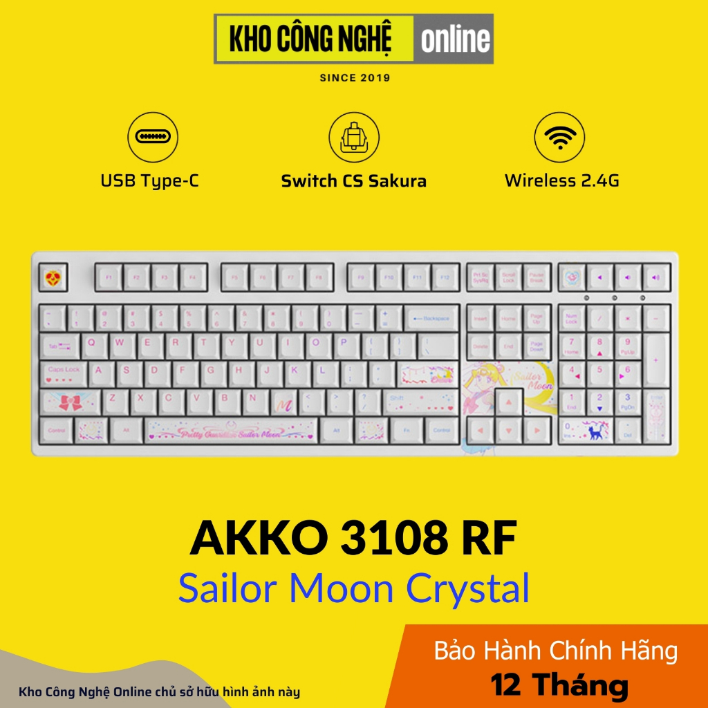 Bàn phím AKKO 3108 RF Sailor Moon Crystal (Dual-mode / AKKO CS switch) - Hàng Chính Hãng