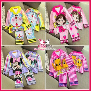 Đồ bộ tay dài quần dài bé gái pijama chất thun lạnh in 3D Ann's Kids cực xinh cho bé từ 10 đến 42kg