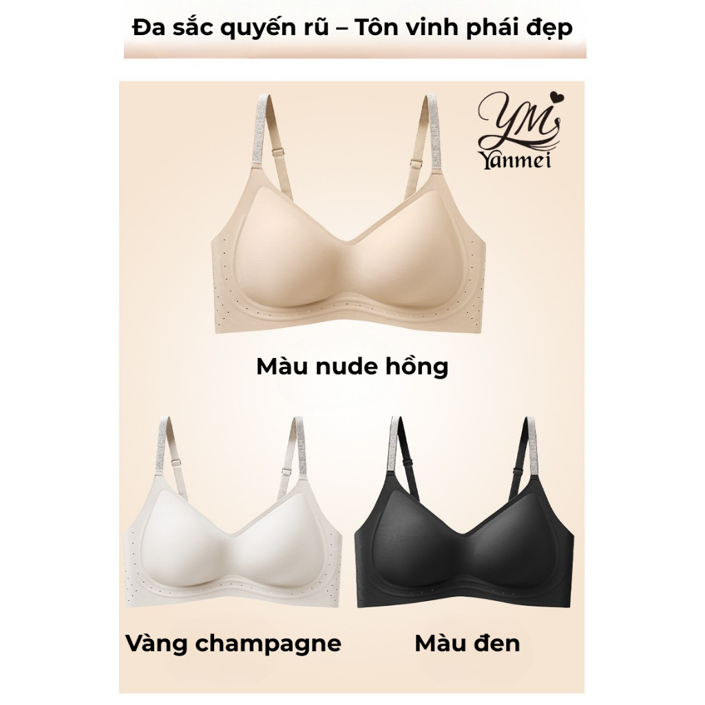 [03]Áo ngực đúc su hương trà, áo lót không gọng su đúc cài sau mềm mại thoải mái, nâng ngực nhẹ, mút dày 0.5cm