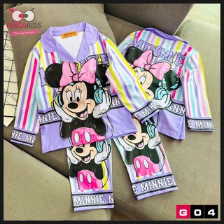 Đồ bộ tay dài quần dài bé gái pijama chất thun lạnh in 3D Ann's Kids cực xinh cho bé từ 10 đến 42kg