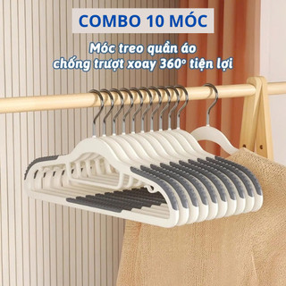 Combo 10 Móc Treo Quần Áo Chống Trượt Đa Năng Xoay 360 Độ Chất Liệu Nhựa Cao Cấp Bền Bỉ Chịu Được Vật Nặng 88523