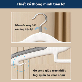 Combo 10 Móc Treo Quần Áo Chống Trượt Đa Năng Xoay 360 Độ Chất Liệu Nhựa Cao Cấp Bền Bỉ Chịu Được Vật Nặng 88523