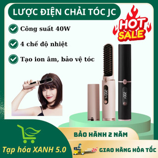 Lược Điện Chải Tóc Không Dây Giúp Tóc Suôn Mượt, Tạo Kiểu, Vào Nếp Nhanh Với 4 Mức Nhiệt